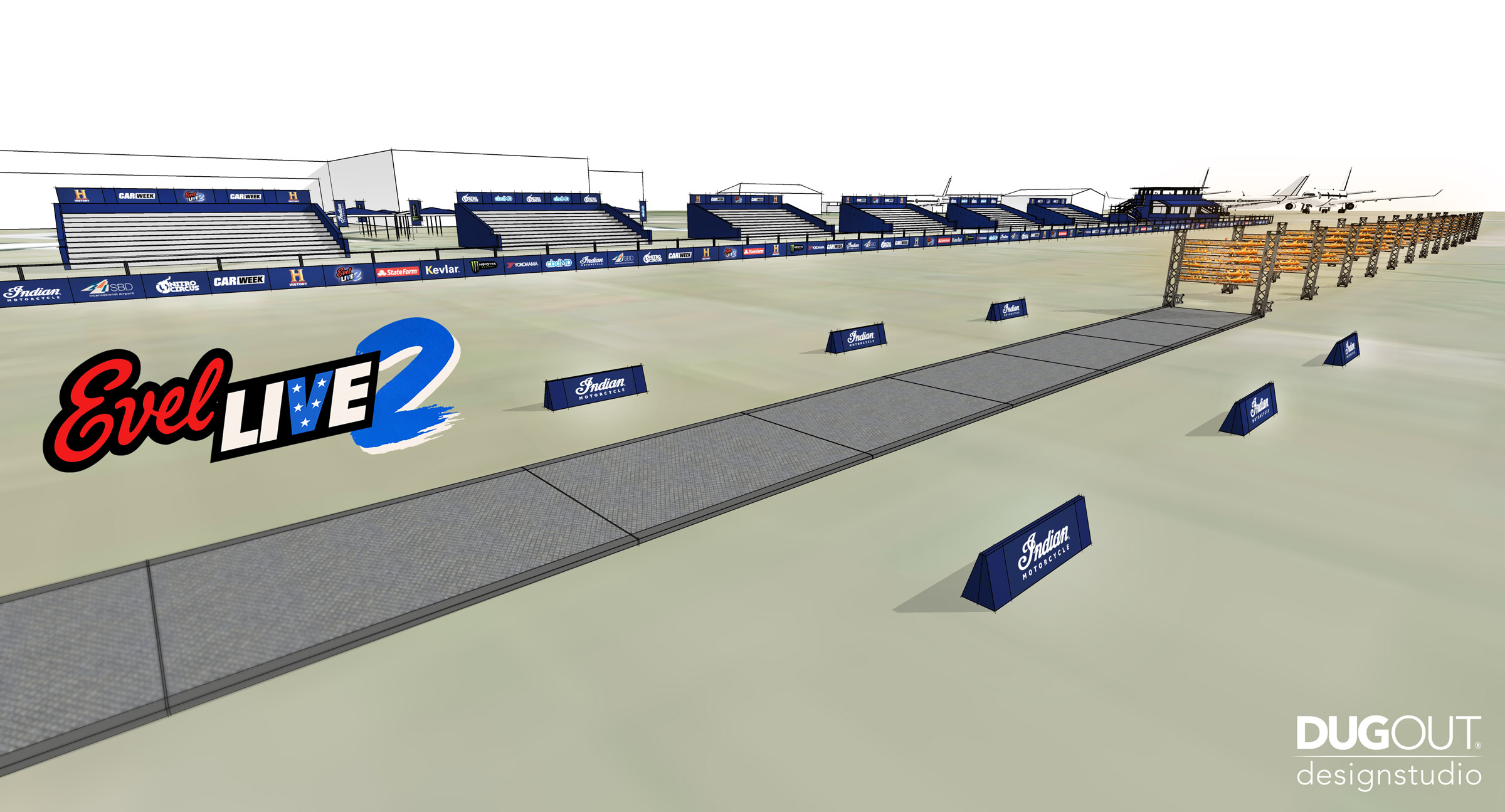 Evel Live 2 brand layout rendering