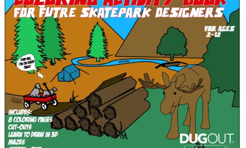 Coloring and Activity Book for Future Skatepark Designers Cover by DugOut Design Studio