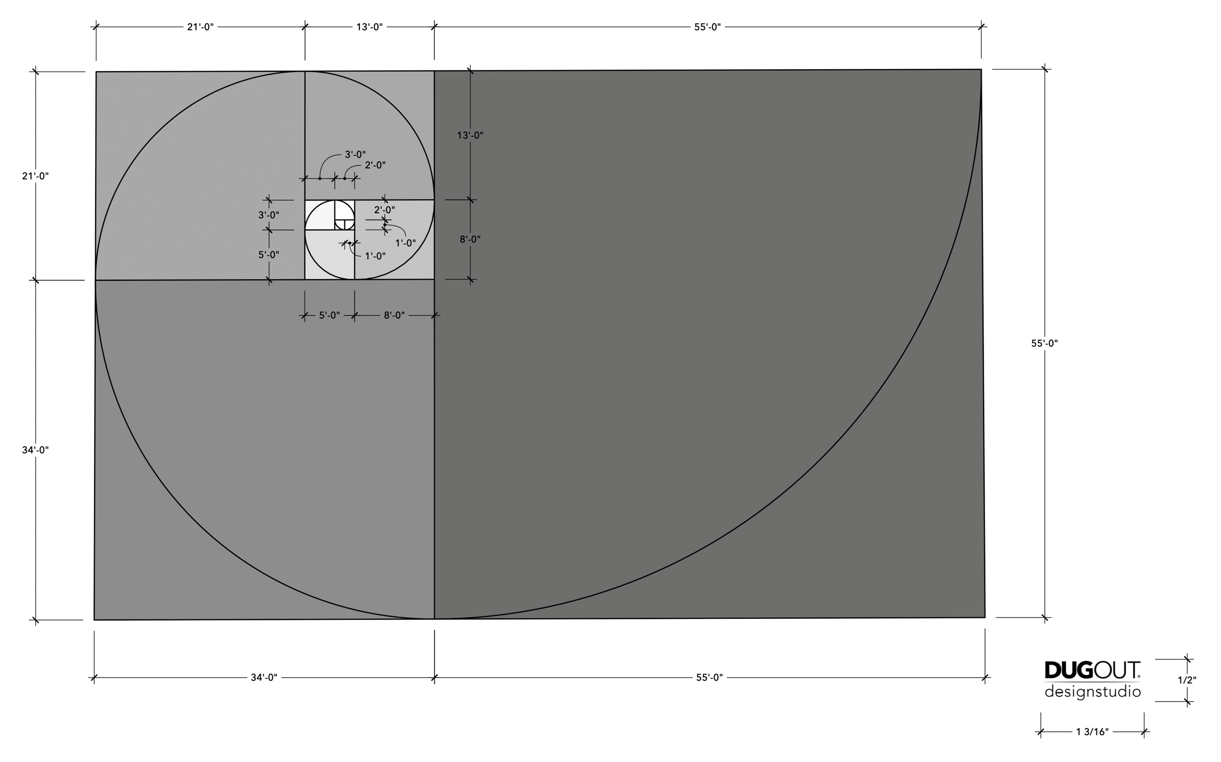 Golden Spiral Geometry
